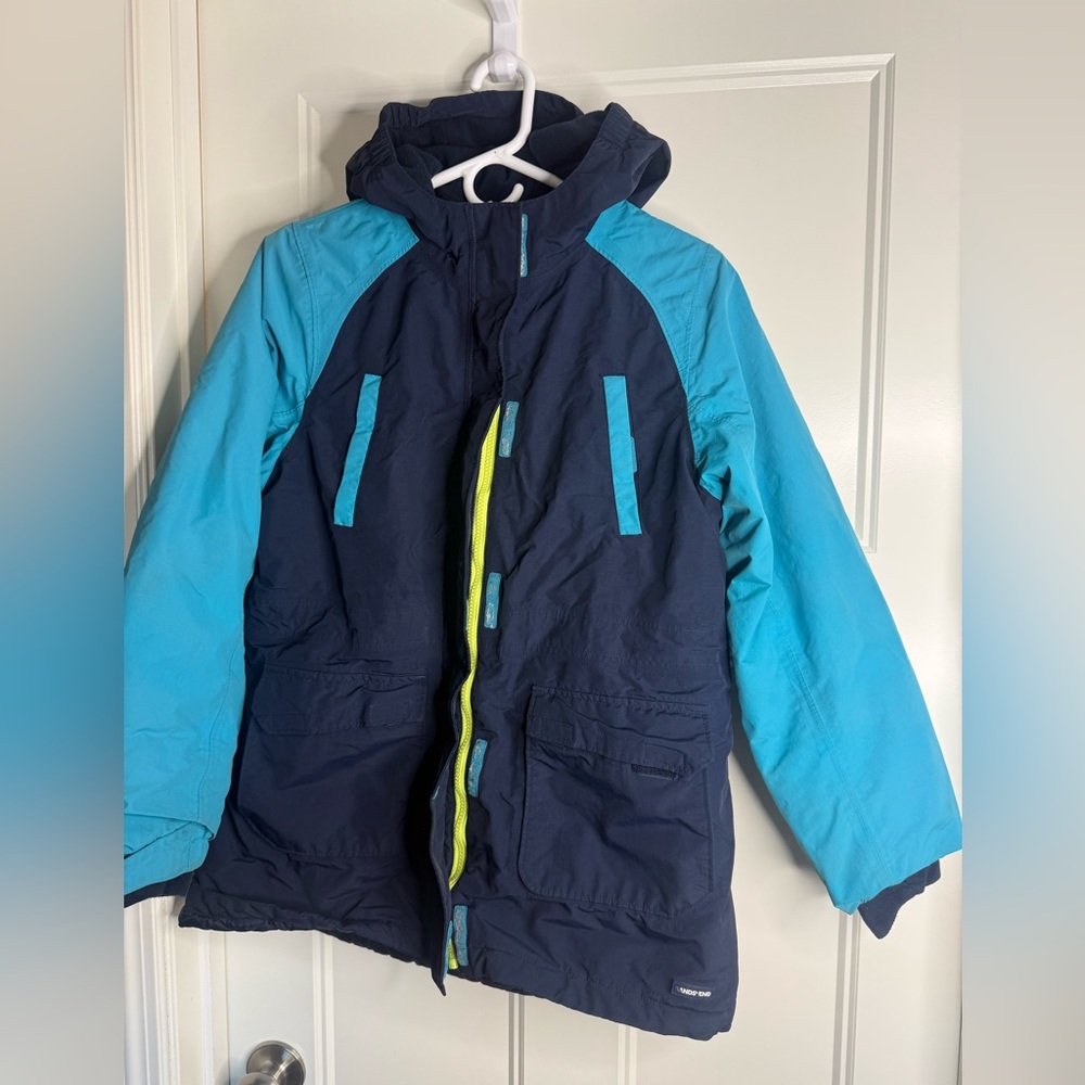 Land”s End Kids Squall Waterproof Insulated Winter Jacket, XL Navy - Picture 4 of 10